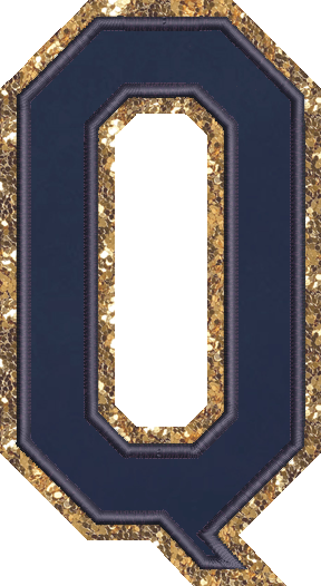 Jumbo Sapphire Glitter Varsity Letter Patch