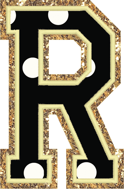 Jumbo Noir Dot Varsity Letter Patch - Stoney Clover Lane