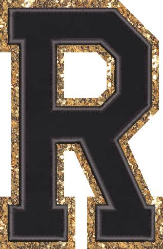 Jumbo Noir Glitter Varsity Letter Patch