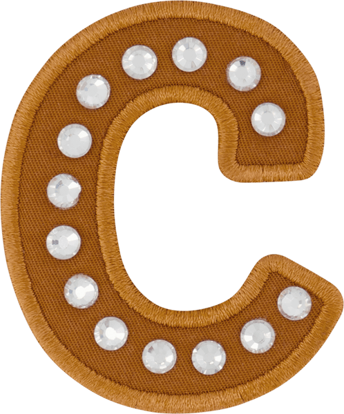 Camel Rhinestone Letter Patch