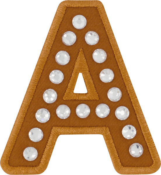 Camel Rhinestone Letter Patch