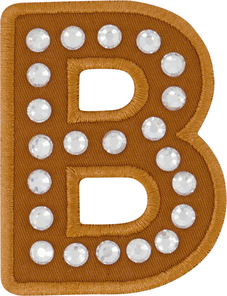 Camel Rhinestone Letter Patch