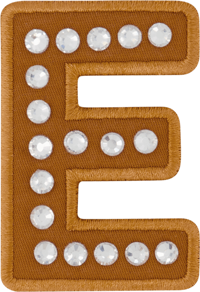 Camel Rhinestone Letter Patch