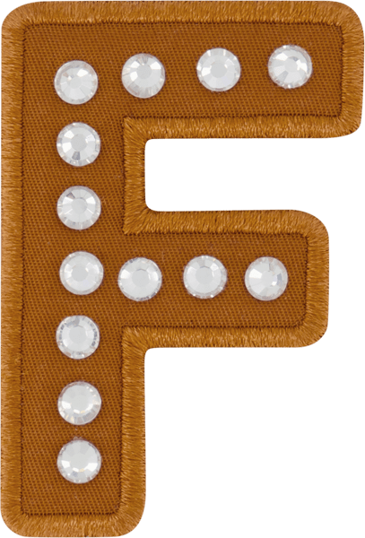 Camel Rhinestone Letter Patch