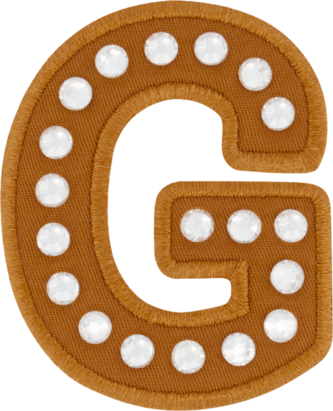 Camel Rhinestone Letter Patch