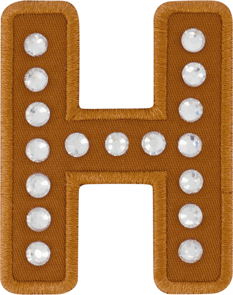 Camel Rhinestone Letter Patch