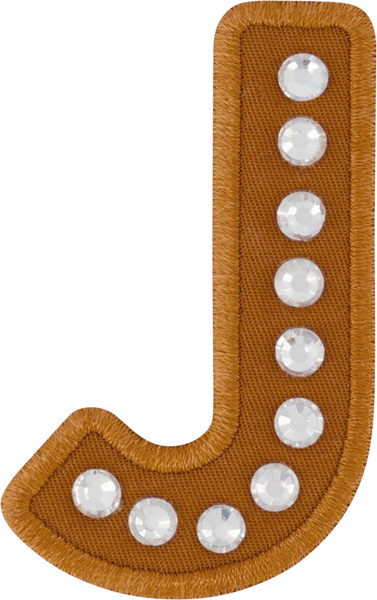 Camel Rhinestone Letter Patch