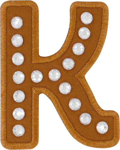 Camel Rhinestone Letter Patch