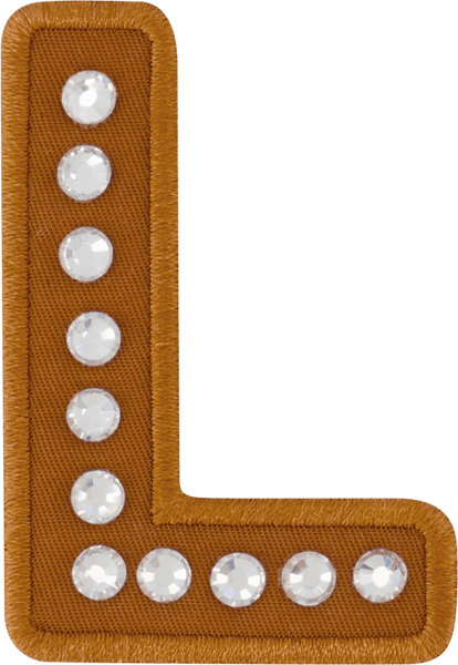 Camel Rhinestone Letter Patch