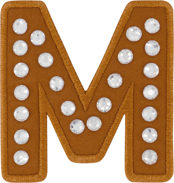 Camel Rhinestone Letter Patch