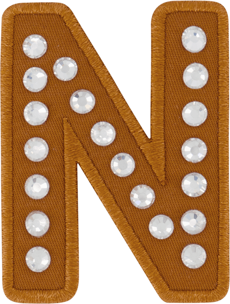 Camel Rhinestone Letter Patch