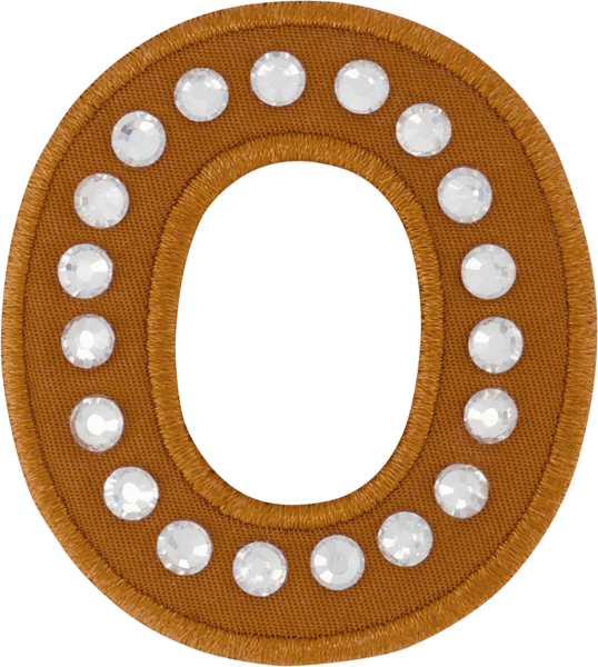 Camel Rhinestone Letter Patch