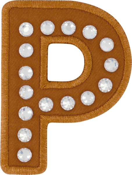 Camel Rhinestone Letter Patch