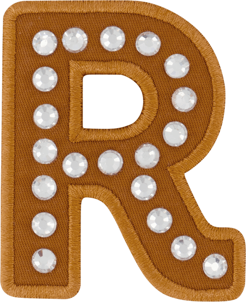 Camel Rhinestone Letter Patch