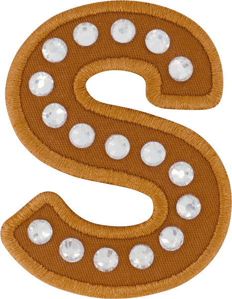 Camel Rhinestone Letter Patch