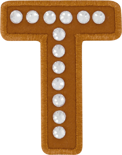 Camel Rhinestone Letter Patch