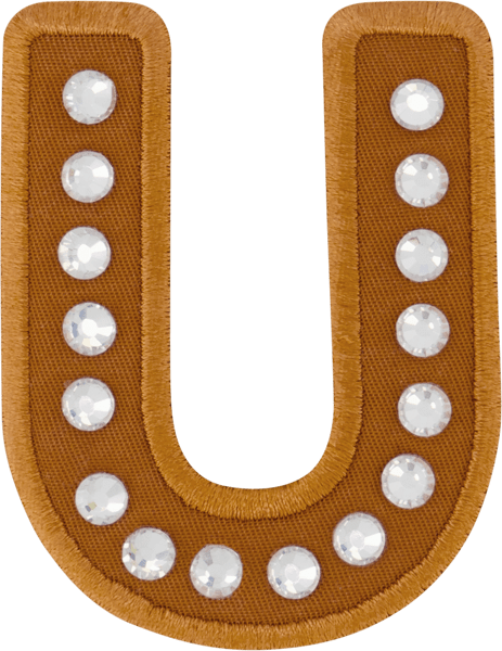 Camel Rhinestone Letter Patch