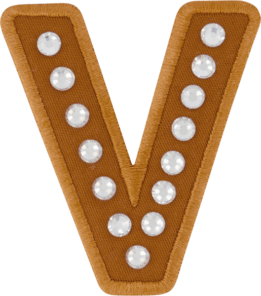 Camel Rhinestone Letter Patch