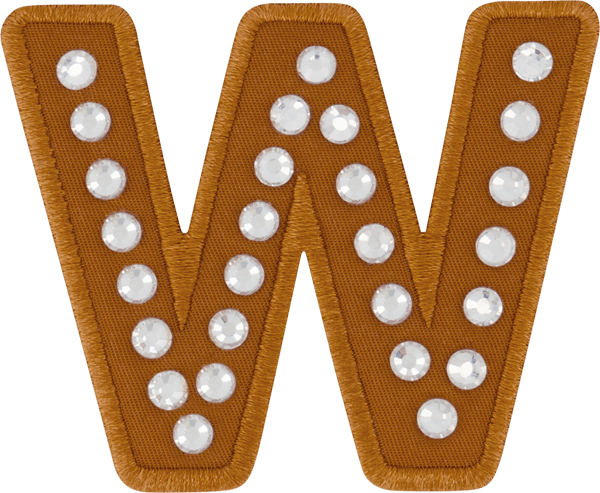 Camel Rhinestone Letter Patch