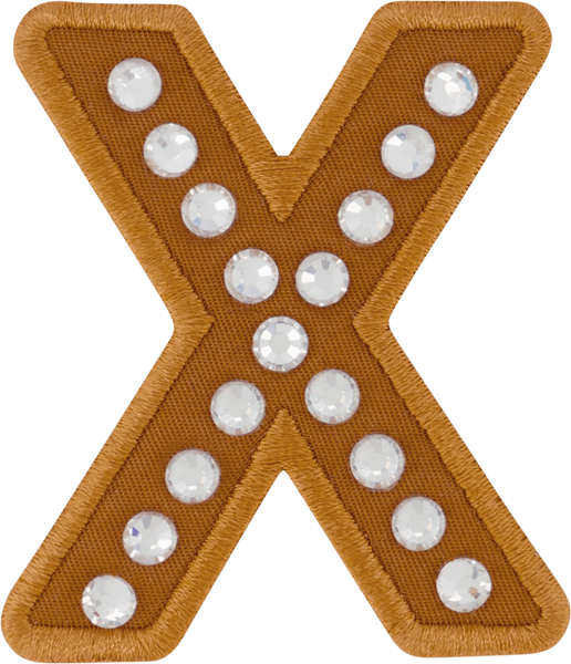 Camel Rhinestone Letter Patch