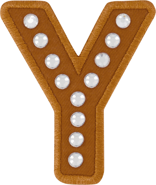 Camel Rhinestone Letter Patch