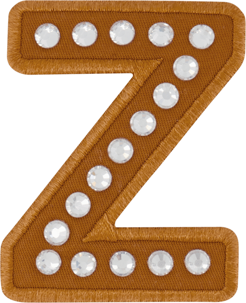 Camel Rhinestone Letter Patch