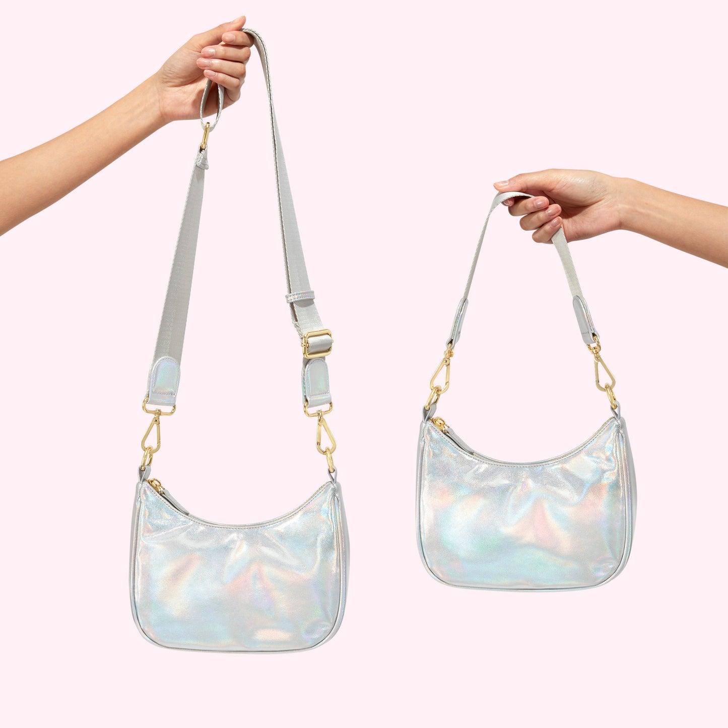 Shimmer Curved Crossbody Bag