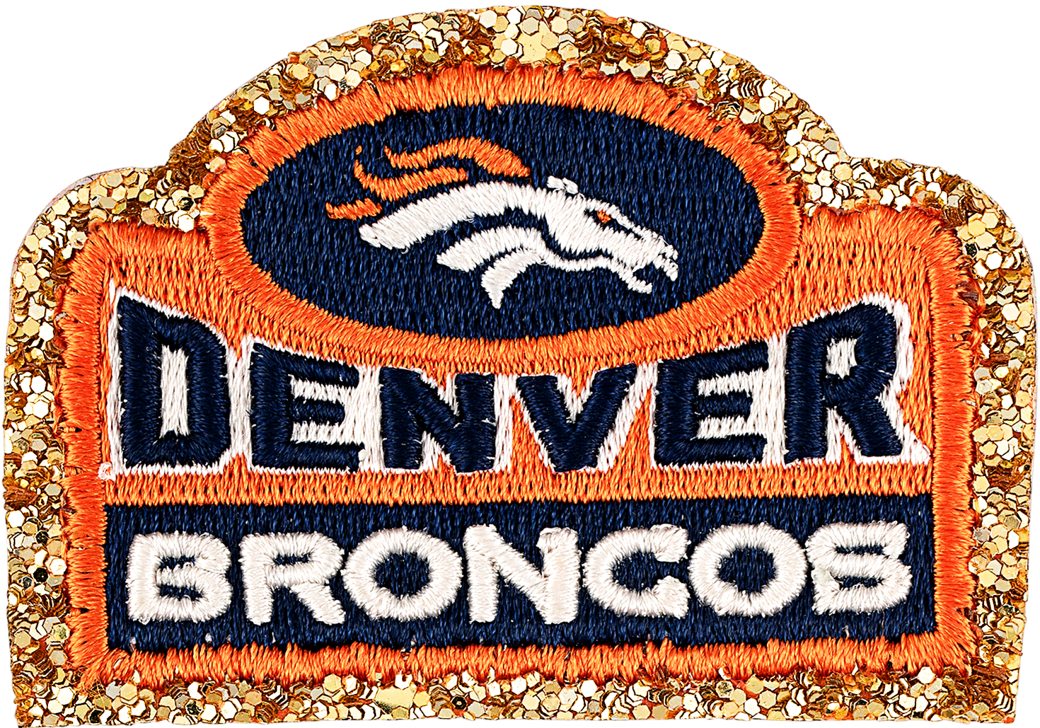 Denver Broncos Vintage Style Patch. Embroidered. Iron On Backing 3x1.5 | UK Denver Broncos Vintage Style Patch. Embroidered. Iron On Backing 3x1.5 | UK
