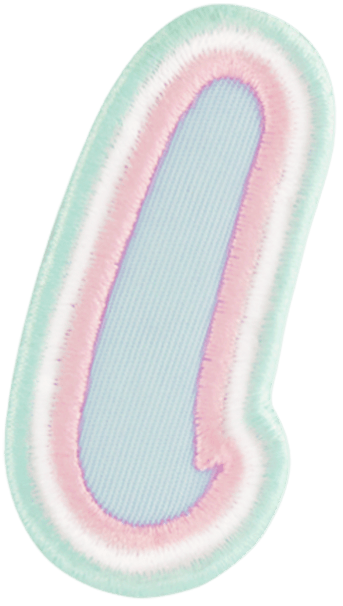 Nylon Pastel Letter Patch