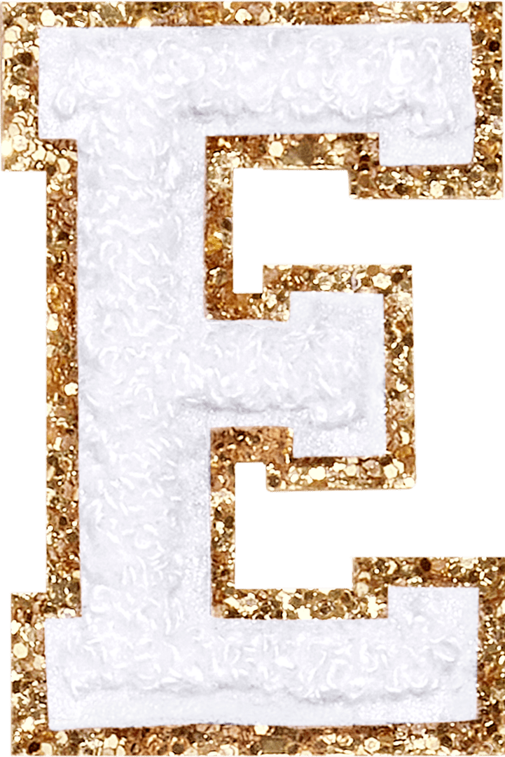 Blanc Glitter Varsity Letter Patch