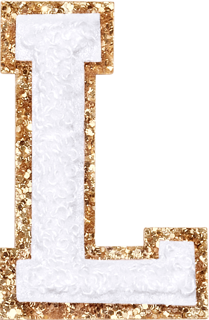 Blanc Glitter Varsity Letter Patch