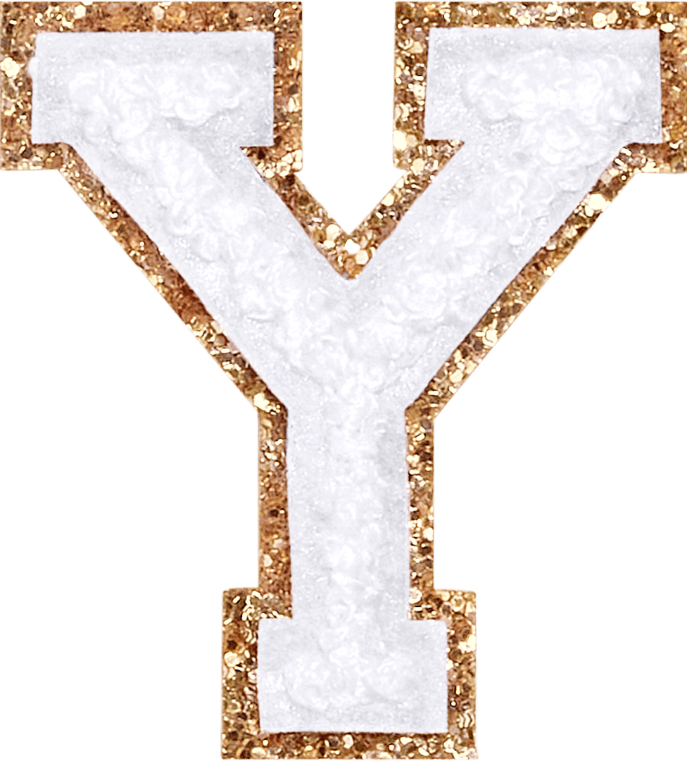 Blanc Glitter Varsity Letter Patch