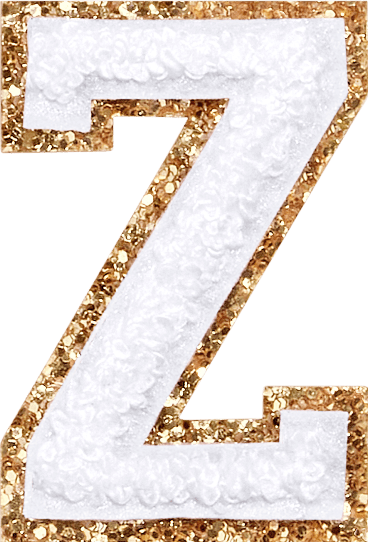 Blanc Glitter Varsity Letter Patch