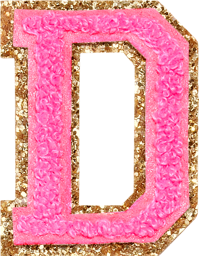 Bubblegum Glitter Varsity Letter Patch