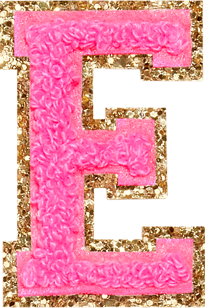 Bubblegum Glitter Varsity Letter Patch