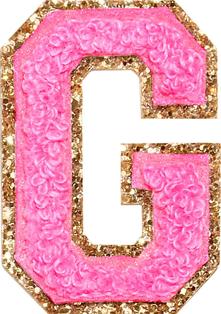 Bubblegum Glitter Varsity Letter Patch