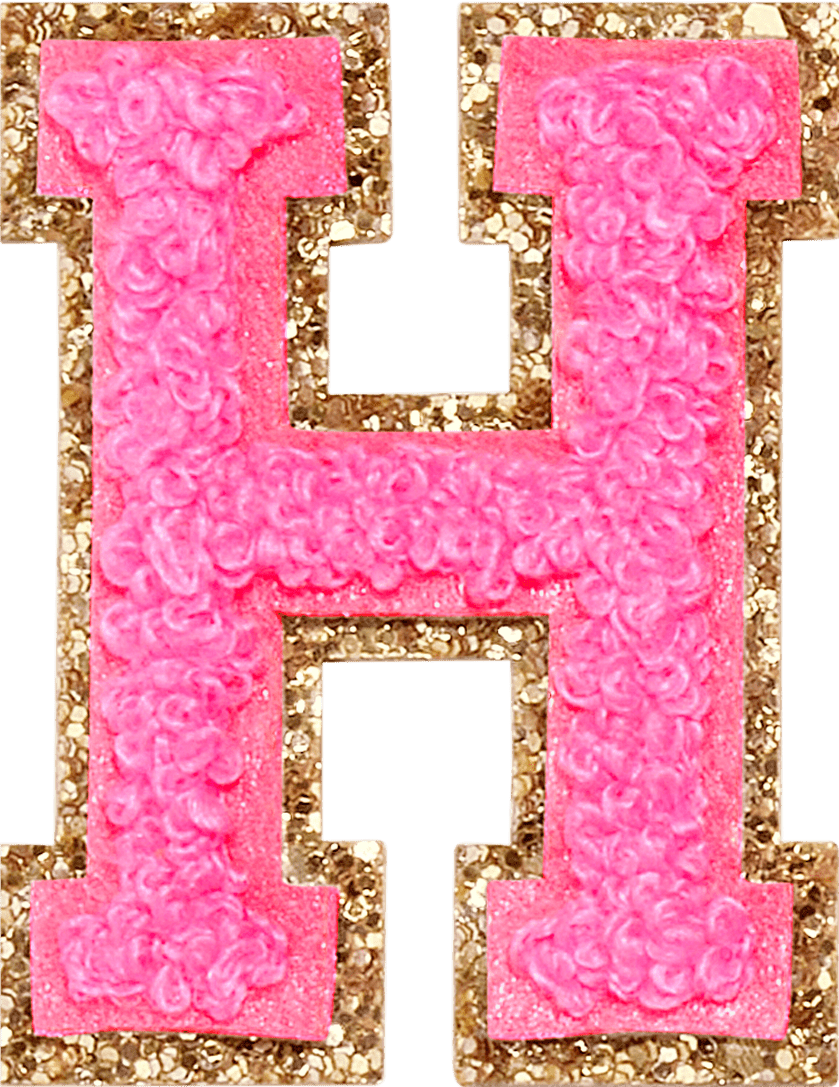 Bubblegum Glitter Varsity Letter Patch