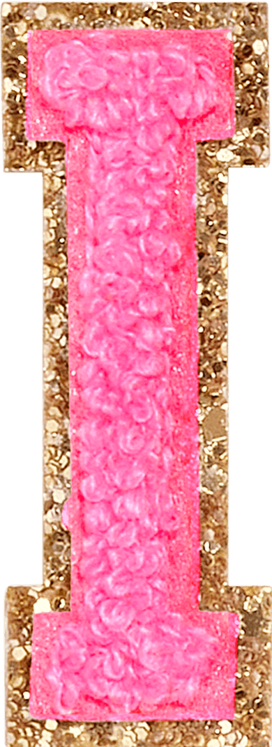 Bubblegum Glitter Varsity Letter Patch