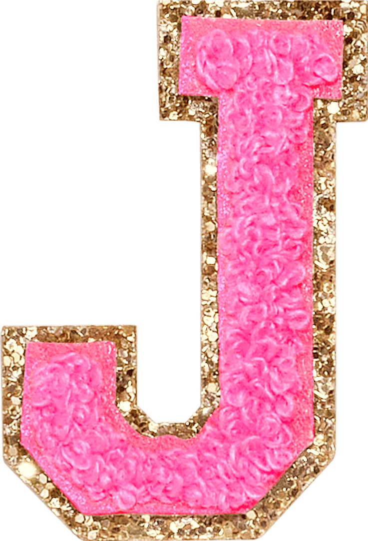 Bubblegum Glitter Varsity Letter Patch