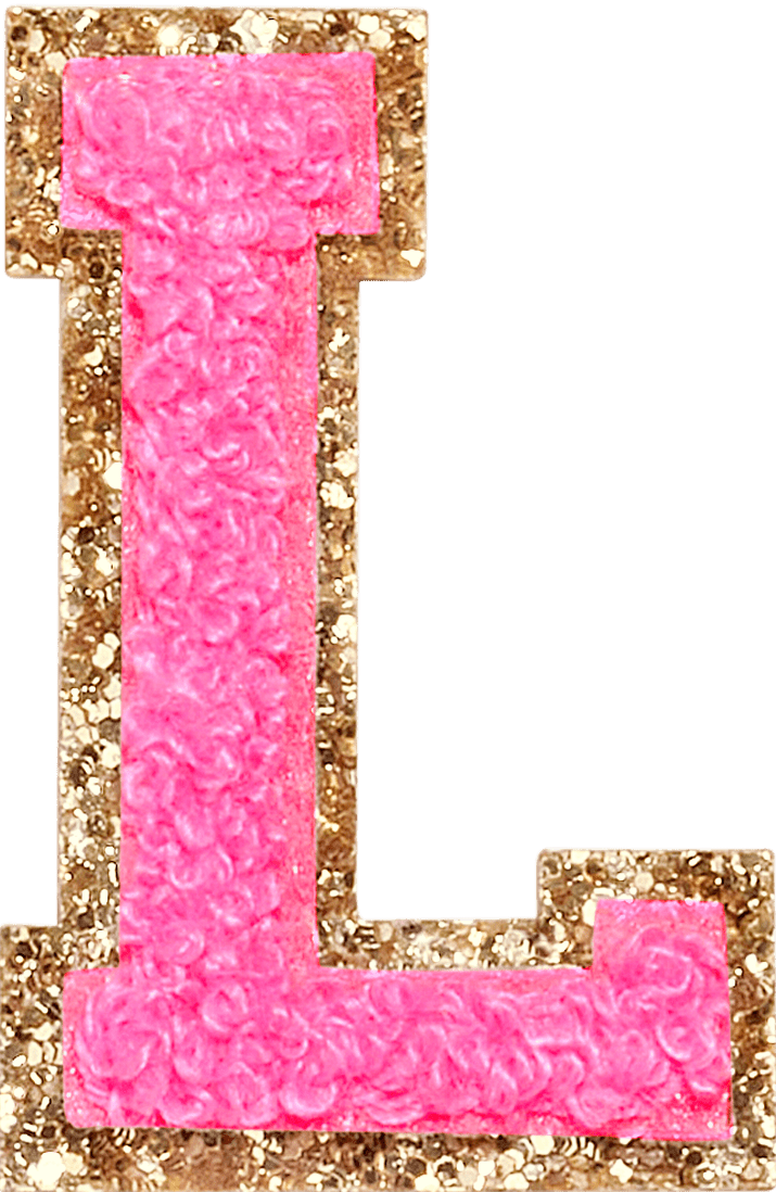 Bubblegum Glitter Varsity Letter Patch
