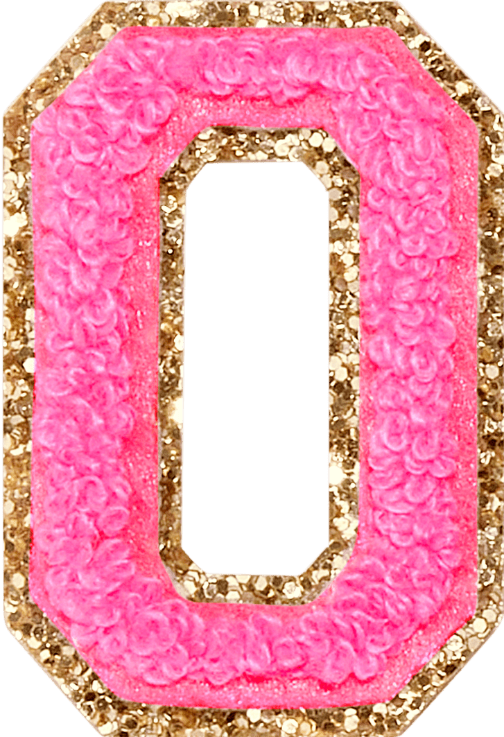 Bubblegum Glitter Varsity Letter Patch