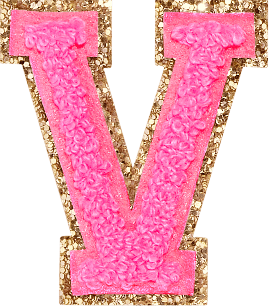 Bubblegum Glitter Varsity Letter Patch