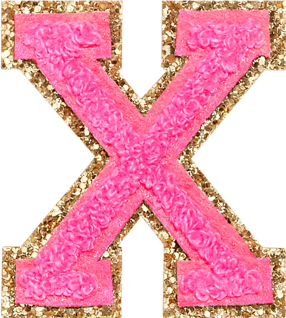 Bubblegum Glitter Varsity Letter Patch