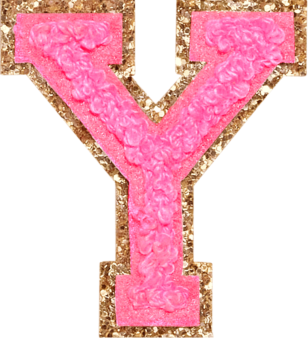 Bubblegum Glitter Varsity Letter Patch