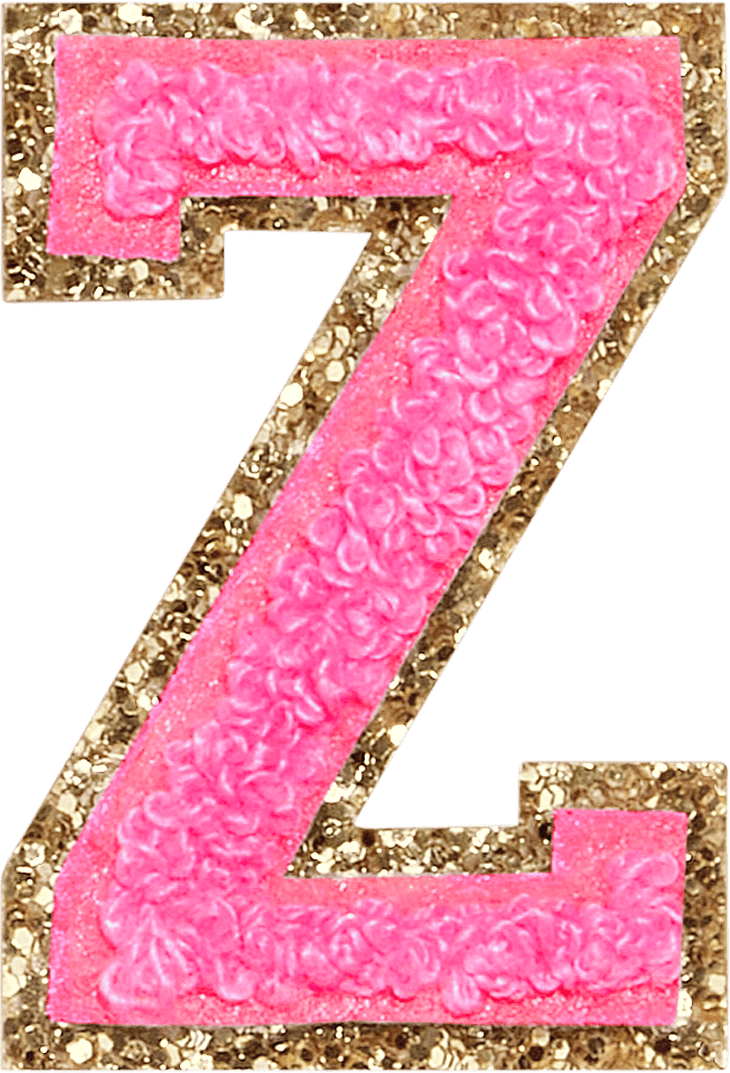 Bubblegum Glitter Varsity Letter Patch