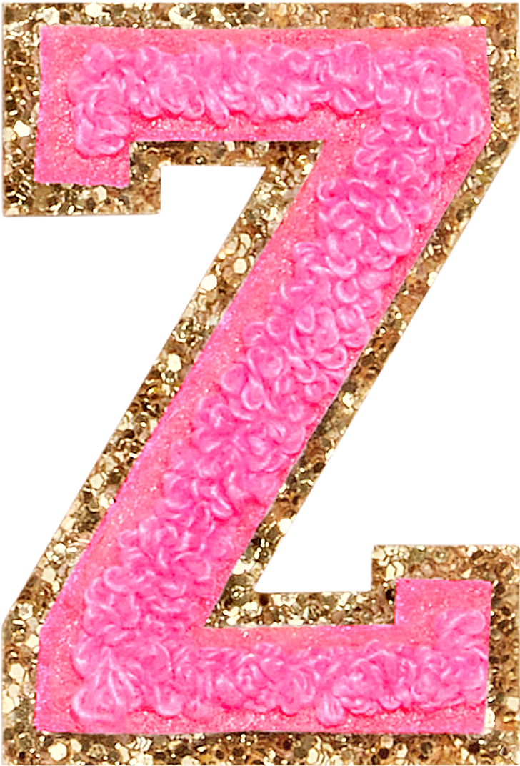 Bubblegum Glitter Varsity Letter Patch