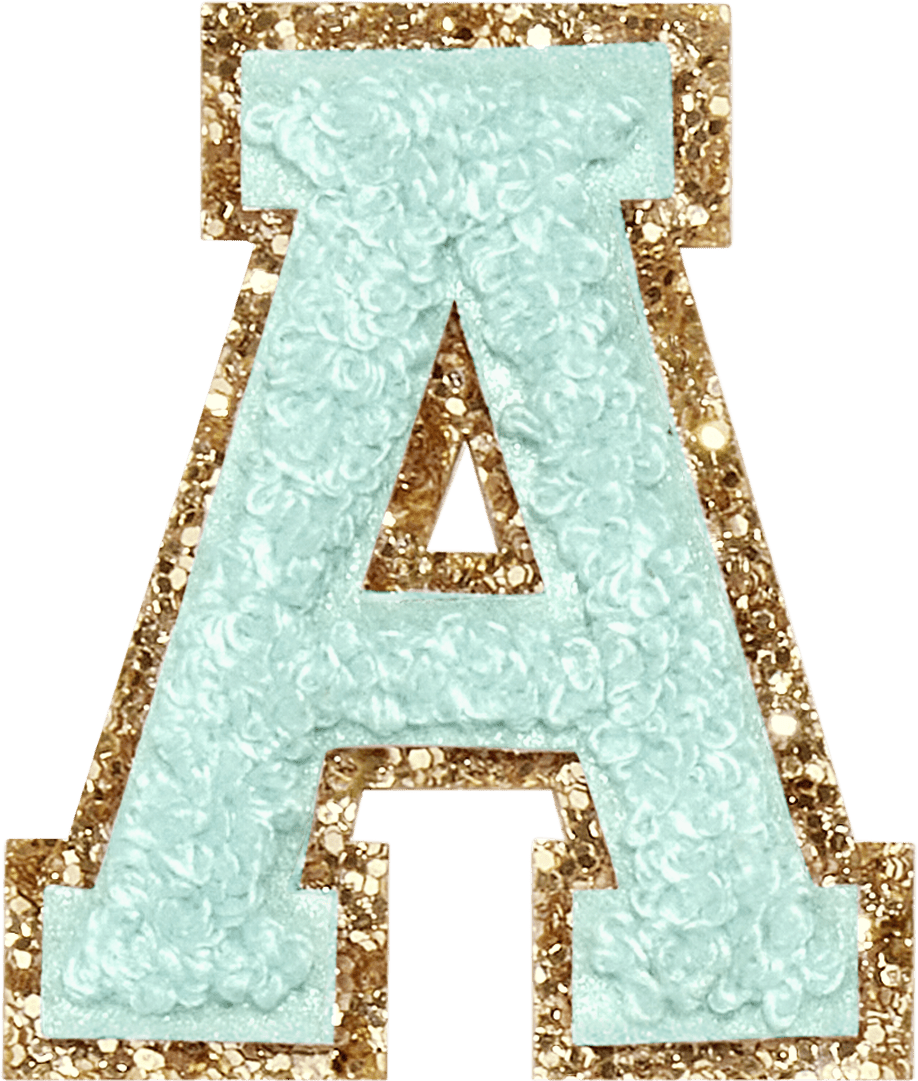 Cotton Candy Glitter Varsity Letter Patch