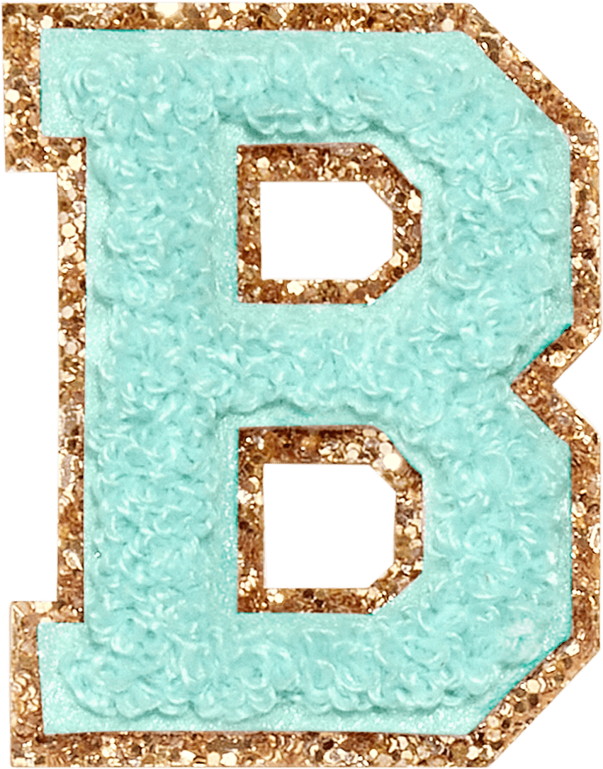 Cotton Candy Glitter Varsity Letter Patch