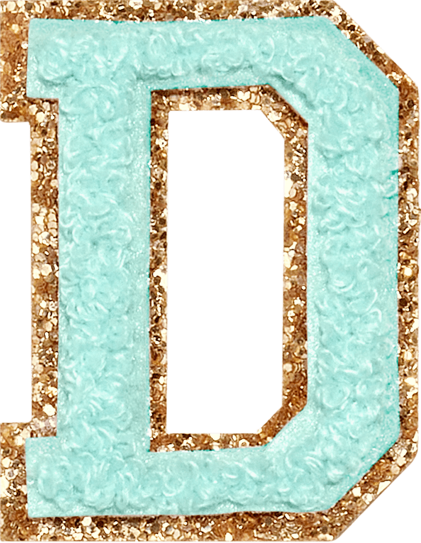 Cotton Candy Glitter Varsity Letter Patch