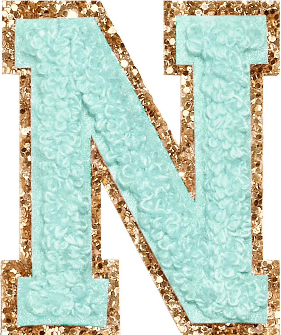 Cotton Candy Glitter Varsity Letter Patch